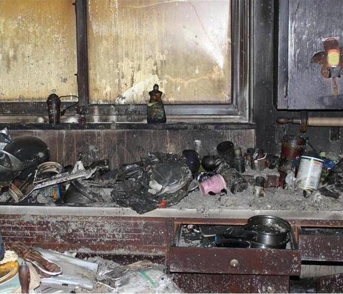 Kitchen after devastating fire